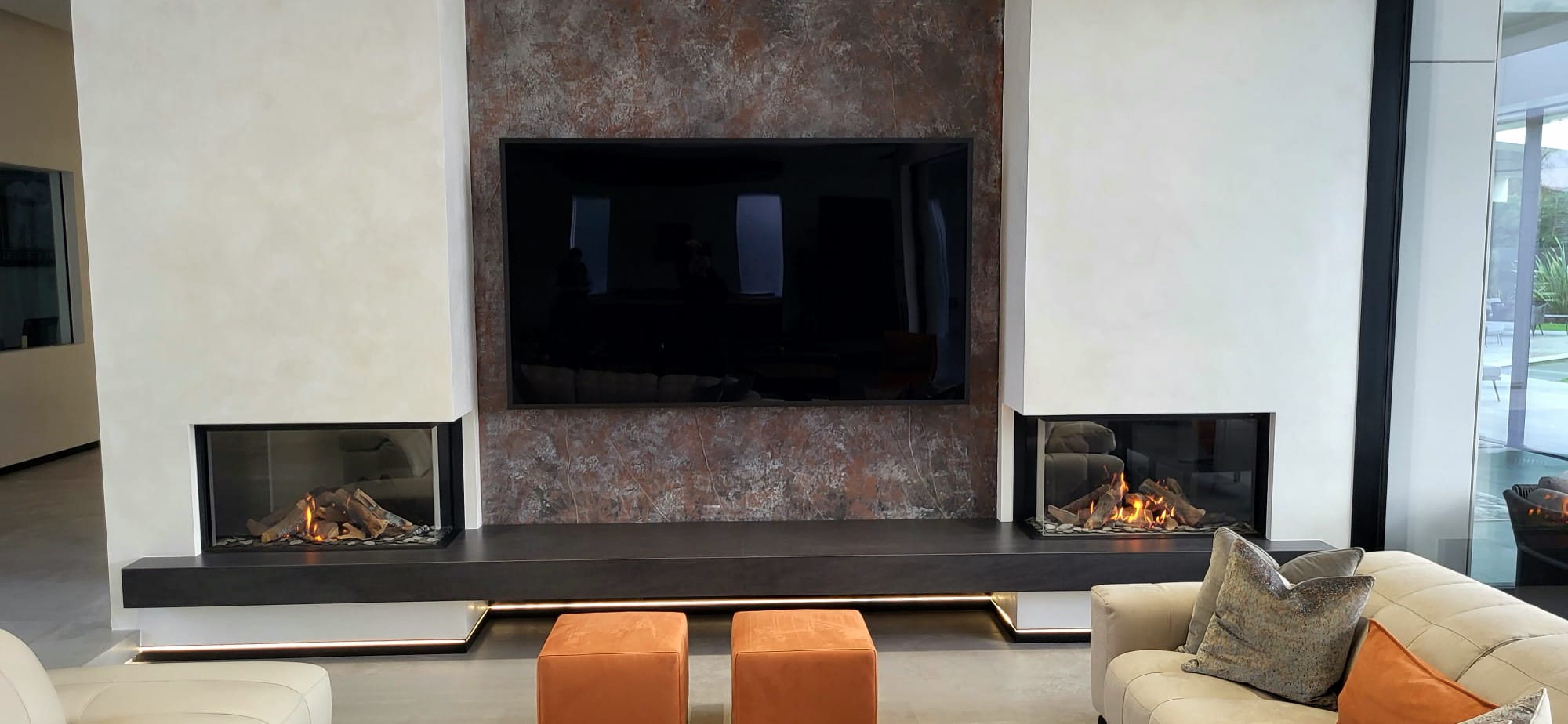 Media wall and fireplace installation from the Mr Media Wall portfolio
